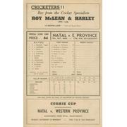NATAL V EASTERN PROVINCE 1955-56 (CURRIE CUP) CRICKET SCORECARD