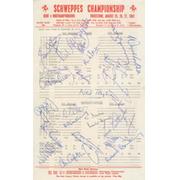 KENT V NORTHAMPTONSHIRE 1982 SIGNED CRICKET SCORECARD
