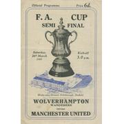 WOLVERHAMPTON WANDERERS V MANCHESTER UNITED 1949 (F.A. CUP SEMI-FINAL) FOOTBALL PROGRAMME