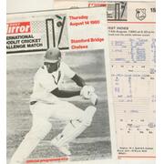 ESSEX V WEST INDIES 1980 (STAMFORD BRIDGE) CRICKET PROGRAMME - FIRST FLOODLIT GAME IN THE UK