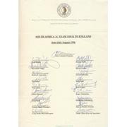 SOUTH AFRICA "A" TOUR OF ENGLAND 1996 CRICKET AUTOGRAPH SHEET