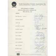 TASMANIA 1990 CRICKET AUTOGRAPHS