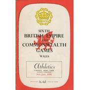 CARDIFF COMMONWEALTH GAMES 1958 - 26TH JULY ATHLETICS & CLOSING CEREMONY