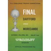 DARTFORD V MORECAMBE 1974 (F.A. CHALLENGE TROPHY FINAL) FOOTBALL PROGRAMME