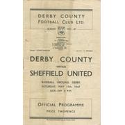 DERBY COUNTY V SHEFFIELD UNITED 1946-47 FOOTBALL PROGRAMME
