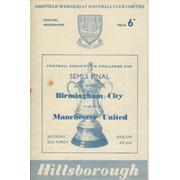 BIRMINGHAM CITY V MANCHESTER UNITED 1957 (F.A. CUP SEMI-FINAL) FOOTBALL PROGRAMME