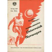 AUSTRIA V NORWAY 1959 FOOTBALL PROGRAMME