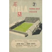ASTON VILLA V DERBY COUNTY 1950-51 FOOTBALL PROGRAMME