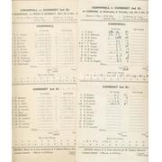 CORNWALL V SOMERSET 2NDS 1961 & 1962 CRICKET SCORECARDS (2)