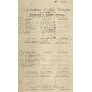 ENGLAND V SOUTH AFRICA 1935 (OLD TRAFFORD) CRICKET SCORECARD