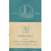 LONDON OLYMPICS 1948 - 3RD AUGUST ATHLETICS PROGRAMME