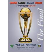 PAKISTAN V AUSTRALIA 1999 (WORLD CUP FINAL) CRICKET PROGRAMME