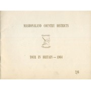 MASHONALAND COUNTRY DISTRICTS - TOUR IN BRITAIN 1964