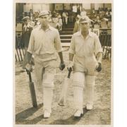 ARTHUR MITCHELL & WILF BARBER 1938 (YORKSHIRE) CRICKET PHOTOGRAPH