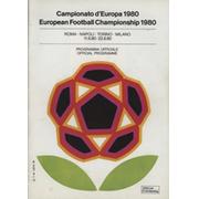 EUROPEAN FOOTBALL CHAMPIONSHIPS 1980 TOURNAMENT PROGRAMME