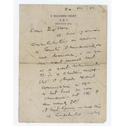 PLUM WARNER 1951 CRICKET LETTER - TO TOM DOLLERY, CONGRATULATING WARWICKSHIRE ON WINNING COUNTY CHAMPIONSHIP