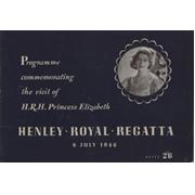 HENLEY ROYAL REGATTA 1946 - PROGRAMME COMMEMORATING THE VISIT OF HRH PRINCESS ELIZABETH