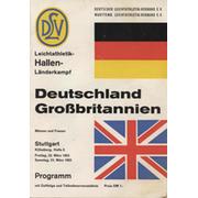 GERMANY V GREAT BRITAIN 1963 ATHLETICS PROGRAMME