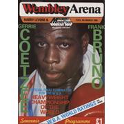 GERRIE COETZEE V FRANK BRUNO 1986 BOXING PROGRAMME