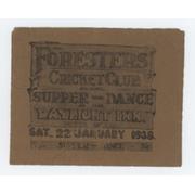 FORESTERS CRICKET CLUB (KENT) 1938 SUPPER/DANCE FLYER - THE DAYLIGHT INN, PETTS WOOD