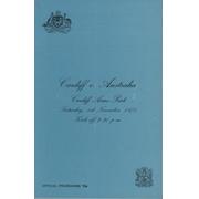 CARDIFF V AUSTRALIA 1975 RUGBY PROGRAMME