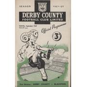 DERBY COUNTY V BLACKPOOL 1951-52 FOOTBALL PROGRAMME