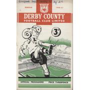 DERBY COUNTY V LIVERPOOL 1950-51 FOOTBALL PROGRAMME
