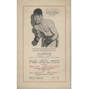 BRUCE WOODCOCK V ALBERT RENET 1946 BOXING PROGRAMME