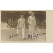 WILL ASHDOWN & PERCY CHAPMAN (KENT) SIGNED CRICKET POSTCARD