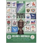 IRELAND V AUSTRALIA 1999 RUGBY PROGRAMME