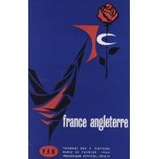 FRANCE V ENGLAND 1964 RUGBY PROGRAMME