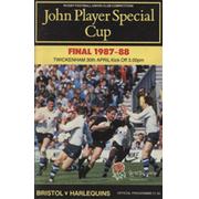 BRISTOL V HARLEQUINS 1988 (JOHN PLAYER CUP FINAL) RUGBY UNION PROGRAMME