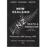 NEATH & ABERAVON V NEW ZEALAND 1973 RUGBY UNION PROGRAMME