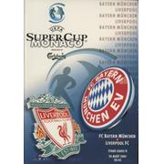 BAYERN MUNICH V LIVERPOOL 2001 (UEFA SUPER CUP) FOOTBALL PROGRAMME