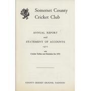 SOMERSET COUNTY CRICKET CLUB ANNUAL REPORT AND STATEMENT OF ACCOUNTS 1972