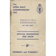 OPEN CHAMPIONSHIP 1953 (CARNOUSTIE) GOLF PROGRAMME