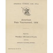 AMERICAN POLO TOURNAMENT 1936 (SIMLA, INDIA) SOUVENIR PROGRAMME