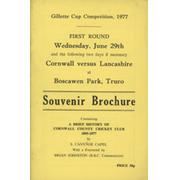 A BRIEF HISTORY OF CORNWALL COUNTY CRICKET CLUB 1895-1977