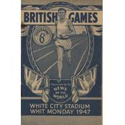 BRITISH GAMES 1947 ATHLETICS PROGRAMME