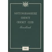 NOTTINGHAMSHIRE COUNTY CRICKET CLUB HANDBOOK 1961