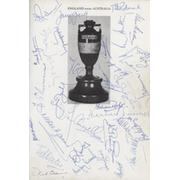 ENGLAND VERSUS AUSTRALIA: A PICTORIAL HISTORY OF THE TEST MATCHES SINCE 1877 (MULTI SIGNED)