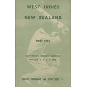 NEW ZEALAND V WEST INDIES 1956 (FIRST TEST) CRICKET PROGRAMME