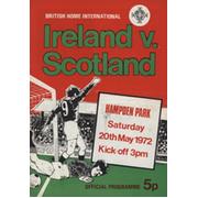 SCOTLAND V NORTHERN IRELAND 1972 FOOTBALL PROGRAMME