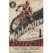 WORLD SPEEDWAY CHAMPIONSHIP ROUND 2 (WALTHAMSTOW STADIUM) 1949 PROGRAMME