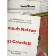AZUMAH NELSON V PAT COWDELL 1985 PRESS NOTES AND BOXING PROGRAMME