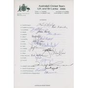 AUSTRALIA 1981 CRICKET AUTOGRAPHS