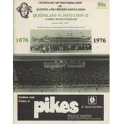 QUEENSLAND V INVITATION XI 1976 CRICKET PROGRAMME
