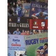ITALY V WALES 1996-2015 RUGBY PROGRAMMES (10 IN TOTAL)