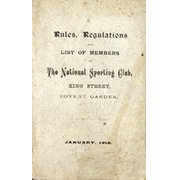 RULES, REGULATIONS AND LIST OF MEMBERS OF THE NATIONAL SPORTING CLUB - JANUARY, 1918