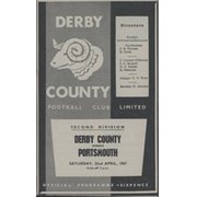 DERBY COUNTY V PORTSMOUTH 1966-67 FOOTBALL PROGRAMME